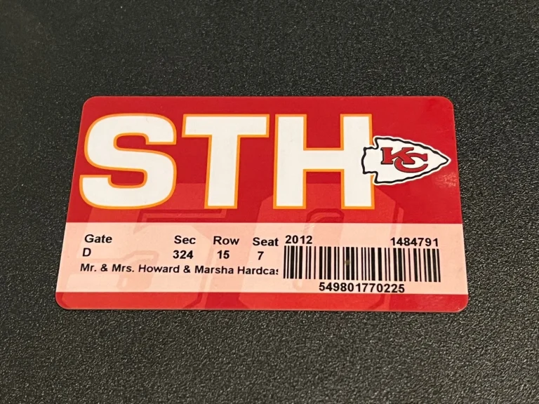 KANSAS CITY CHIEFS SEASON TICKET HOLDER PASS 2012 ARROWHEAD STADIUM