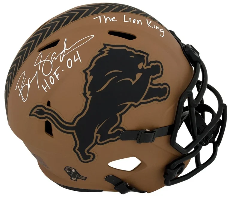 Barry Sanders Signed Lions SALUTE 2023 Riddell F/S Rep Helmet w/2-INSC -(SS COA)