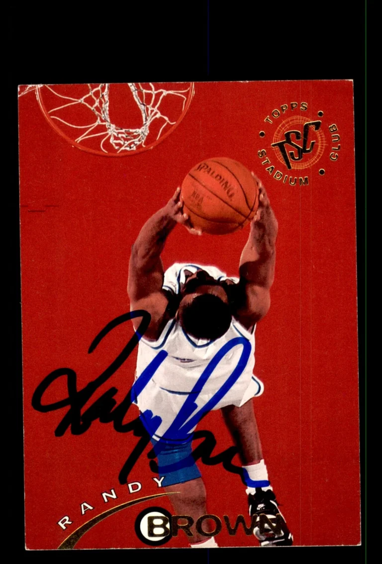 Signed Basketball Card Auto Randy Brown 1994-95 Topps Stadium Club #92 Kings