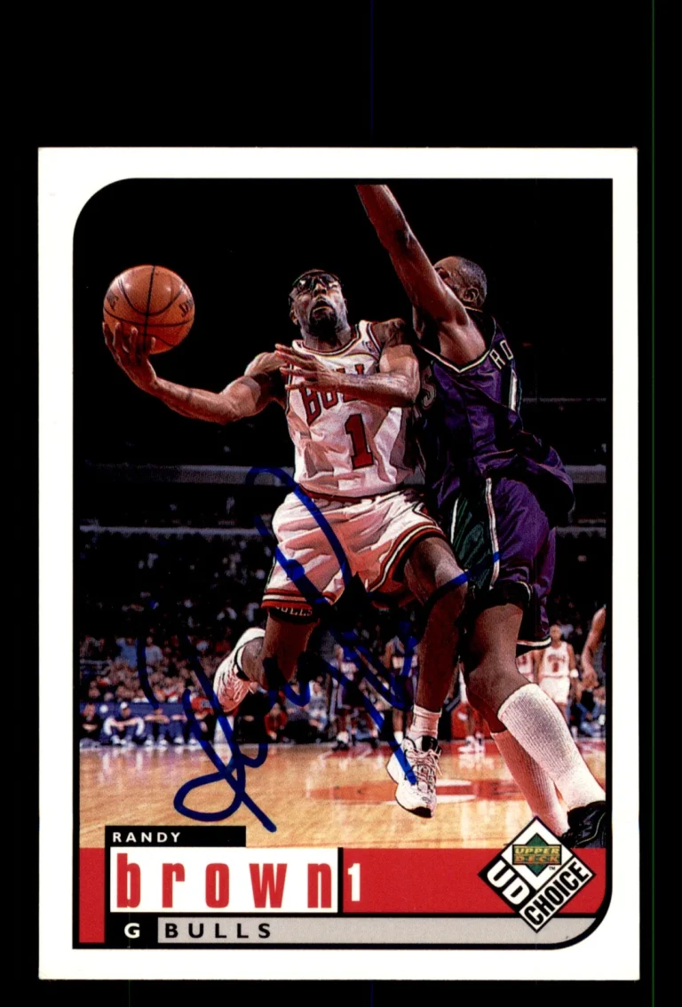 Signed Basketball Card Auto Randy Brown 1998-99 UD Choice #19 Chicago Bulls