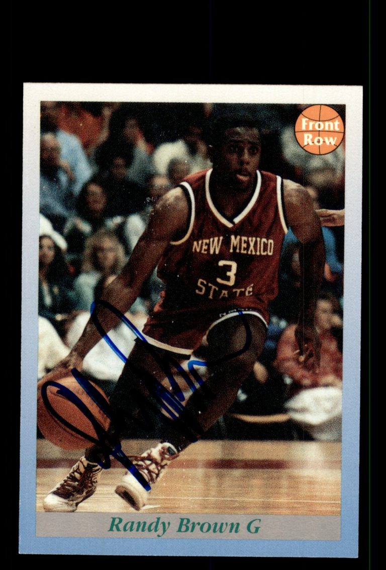 Signed Basketball Card Auto Randy Brown 1991-92 Front Row #68 New Mexico State