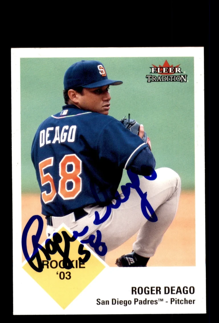 Signed Baseball Card Auto Roger Deago 2003 Fleer Tradition #U362 Padres
