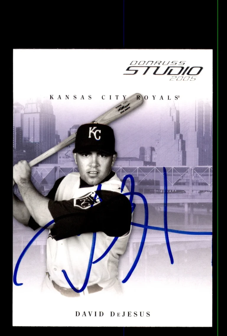 Signed Baseball Card Auto David DeJesus 2005 Donruss Studio #140 Royals