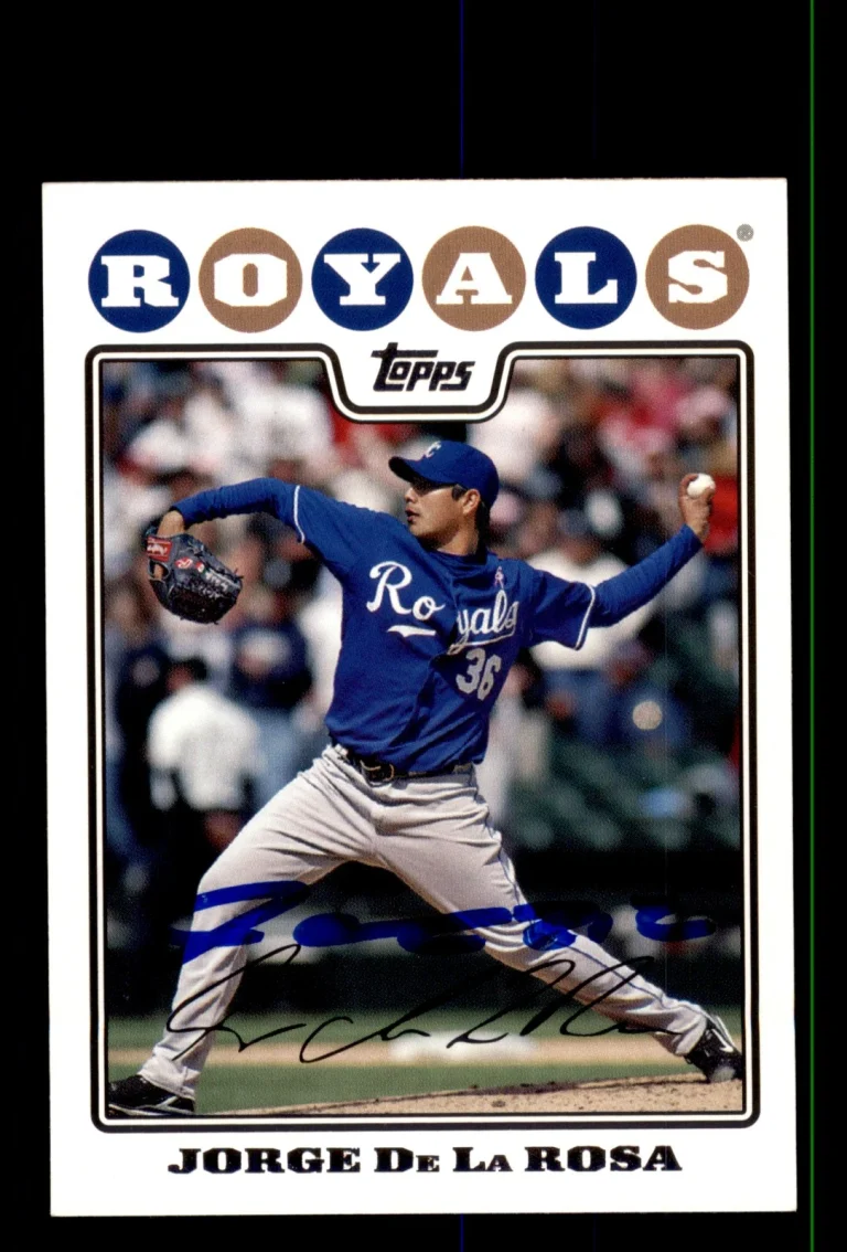 Signed Baseball Card Auto Jorge de la Rosa 2008 Topps #622 Kansas City Royals
