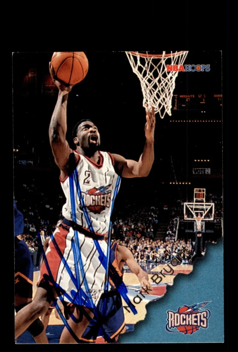 Signed Basketball Card Auto Mark Bryant 1996-97 Hoops #58 Houston Rockets