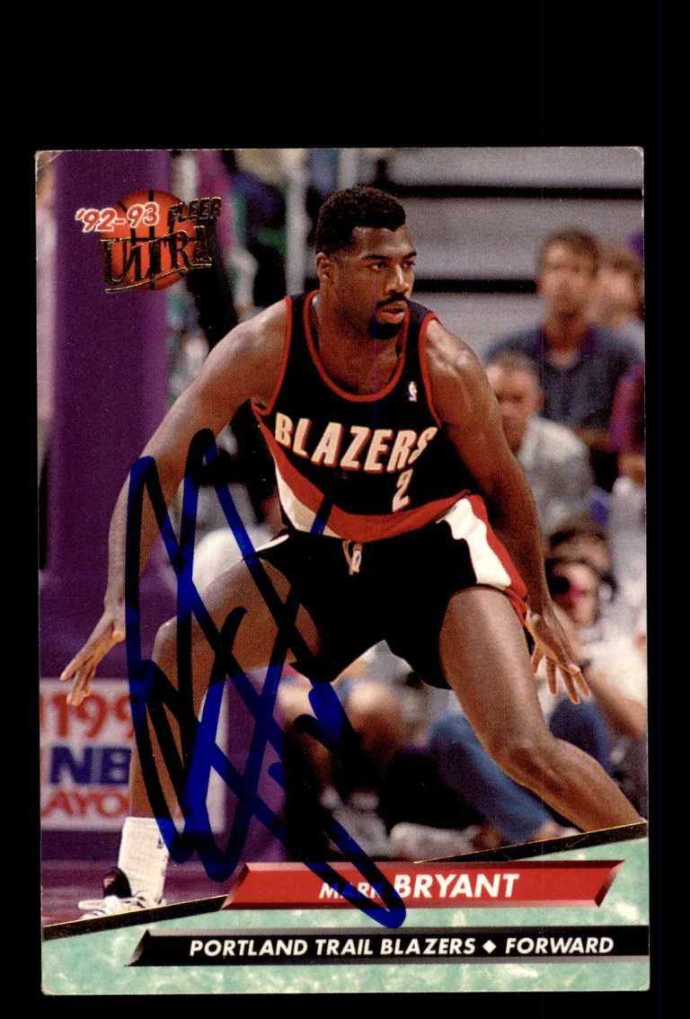 Signed Basketball Card Auto Mark Bryant 1992-93 Ultra #148 Trail Blazers