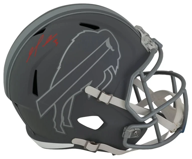 Damar Hamlin Signed Bills SLATE Riddell Full Size Speed Replica Helmet -(SS COA)