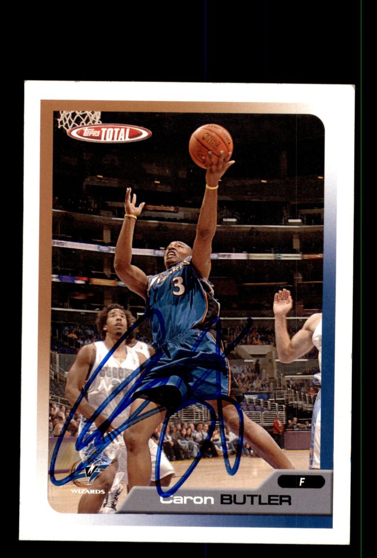 Signed Basketball Card Auto Caron Butler 2005-06 Topps Total #340 Wizards