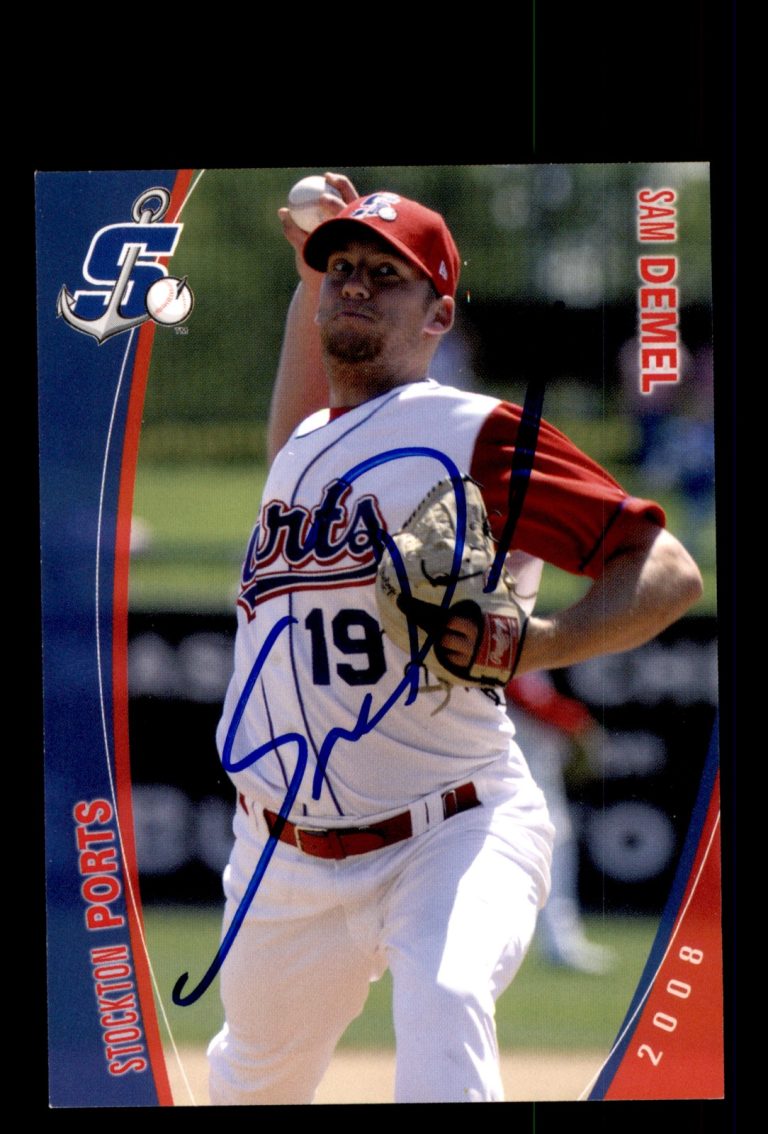 Signed Baseball Card Auto Sam Demel 2008 Grandstand Stockton Ports #10