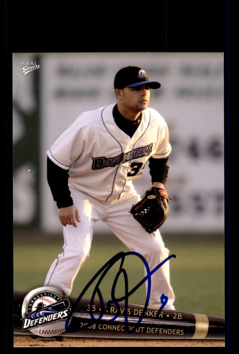 Signed Baseball Card Auto Travis Denker 2008 MultiAd Connecticut Defenders #13
