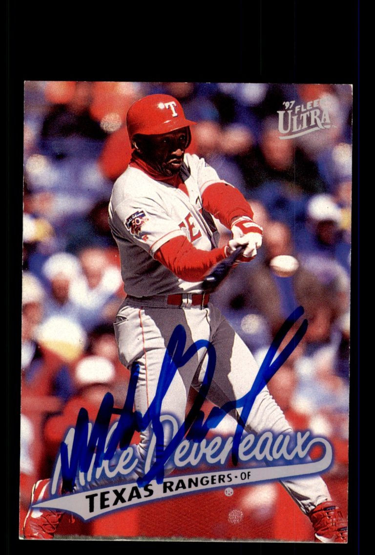 Signed Baseball Card Auto Mike Devereaux 1997 Ultra #459 Texas Rangers