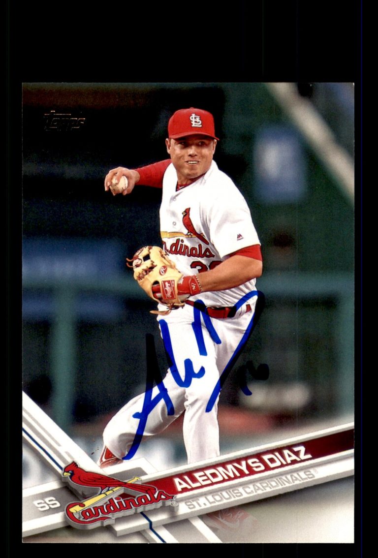 Signed Baseball Card Auto Aledmys Diaz 2017 Topps #293 St. Louis Cardinals
