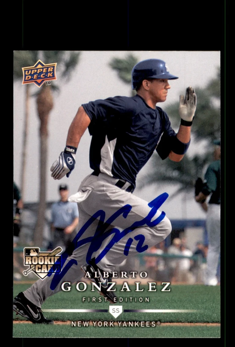 Signed Baseball Card Auto Alberto Gonzalez 2008 Upper Deck #316 Yankees