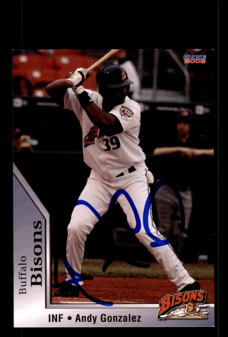Signed Baseball Card Auto Andy Gonzalez 2008 Choice Buffalo Bisons #09