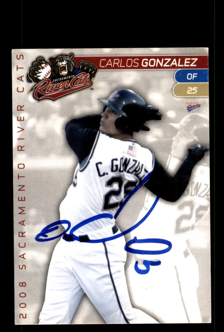 Signed Baseball Card Auto Carlos Gonzalez 2008 MultiAd Sacramento River Cats #1