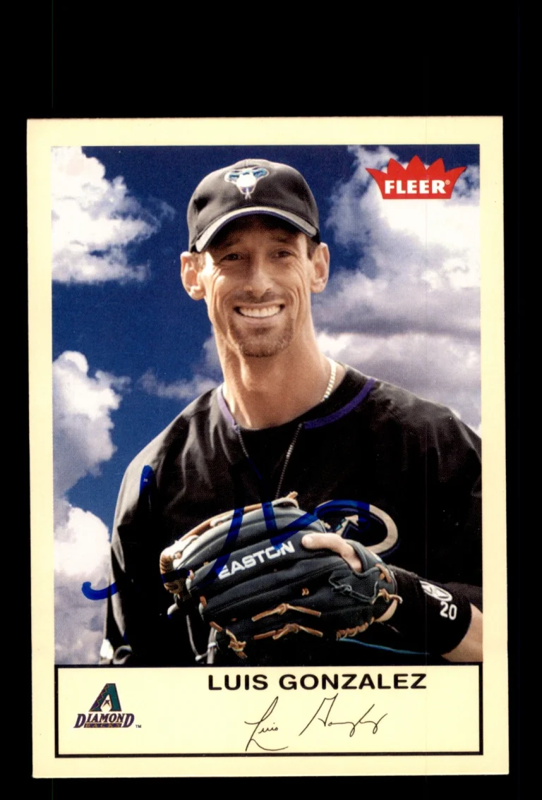 Signed Baseball Card Auto Luis Gonzalez 2005 Fleer Tradition #30 Diamondbacks