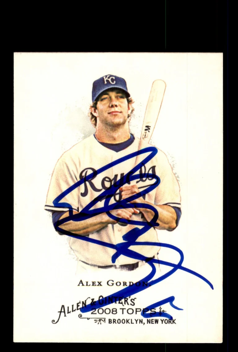 Signed Baseball Card Auto Alex Gordon 2008 Topps Allen & Ginter #236 Royals