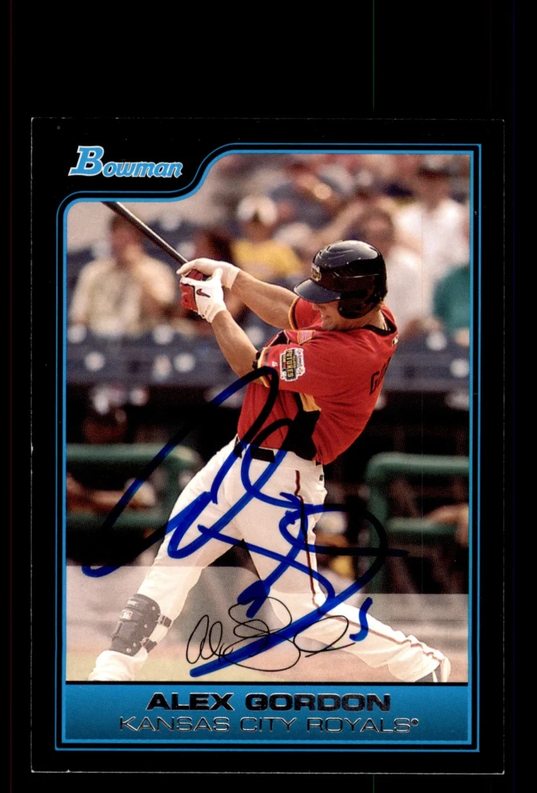 Signed Baseball Card Auto Alex Gordon 2006 Bowman #FG33 Royals RC