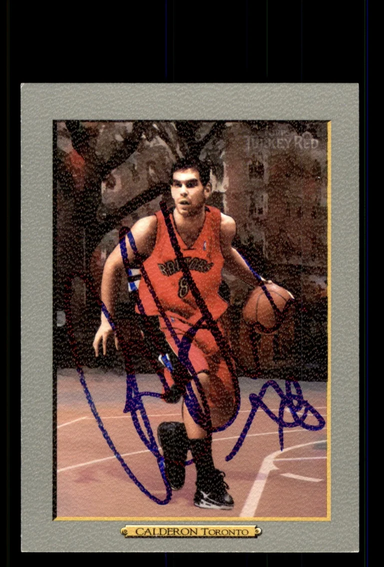 Signed Basketball Card Auto Jose Calderon 2006-07 Topps Turkey Red #143 Raptors
