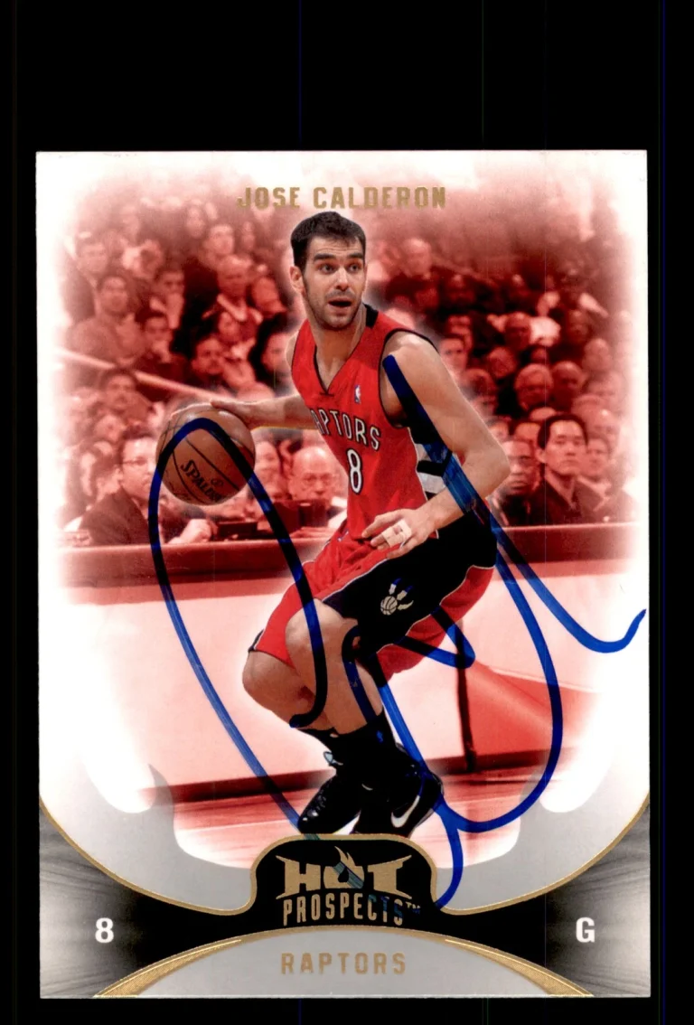 Signed Basketball Card Auto Jose Calderon 2008-09 Fleer Hot Prospects #15
