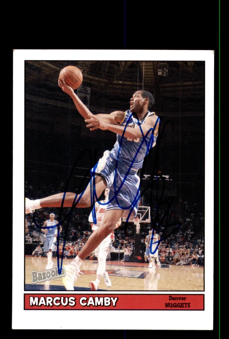 Signed Basketball Card Auto Marcus Camby 2005-06 Bazooka #123 Nuggets