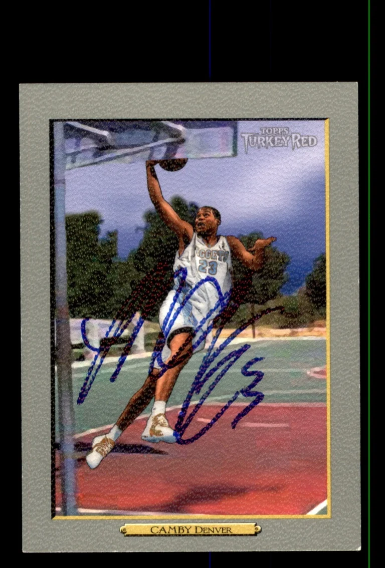 Signed Basketball Card Auto Marcus Camby 2006-07 Topps Turkey Red #174 Nuggets