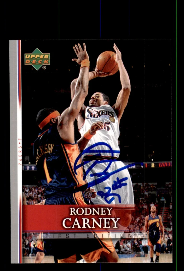 Signed Basketball Card Auto Rodney Carney 2007-08 Upper Deck First Edition #102