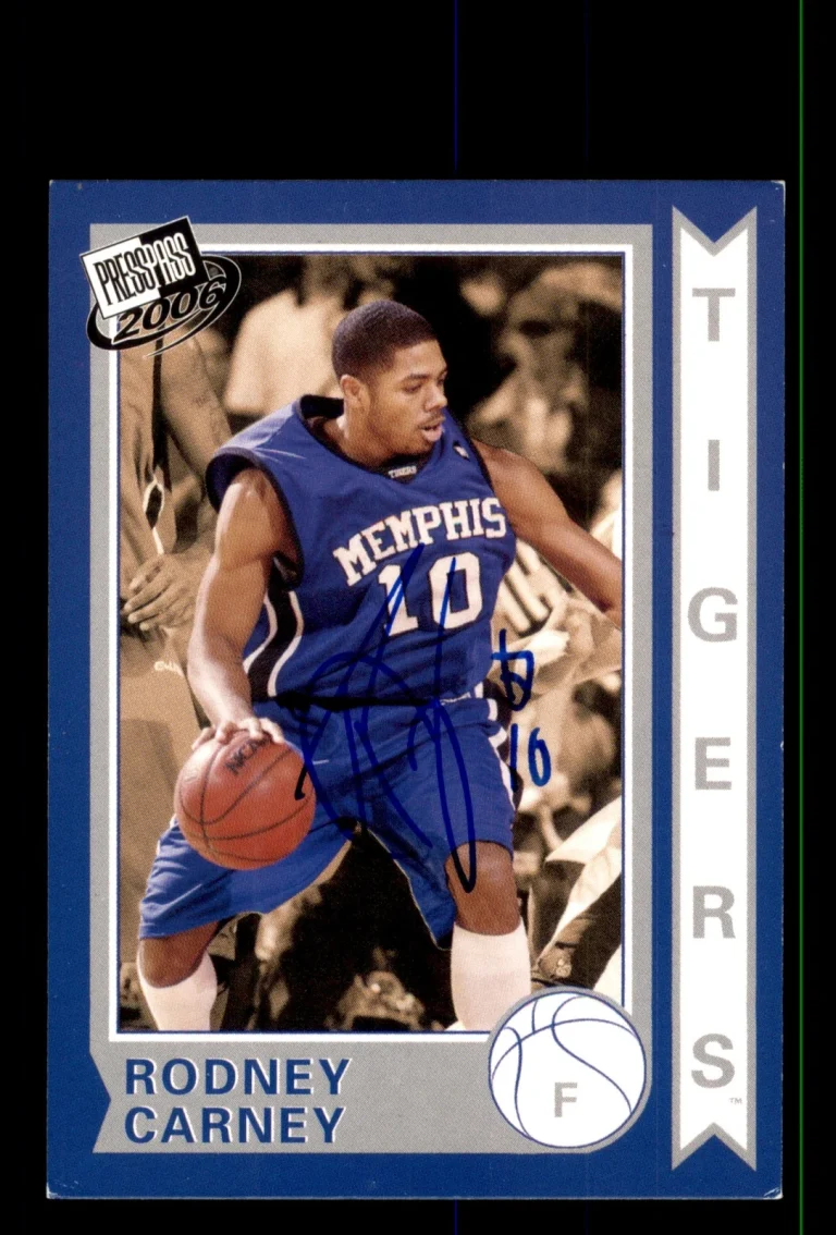 Signed Basketball Card Auto Rodney Carney 2006 Press Pass #OS13 Memphis Tigers
