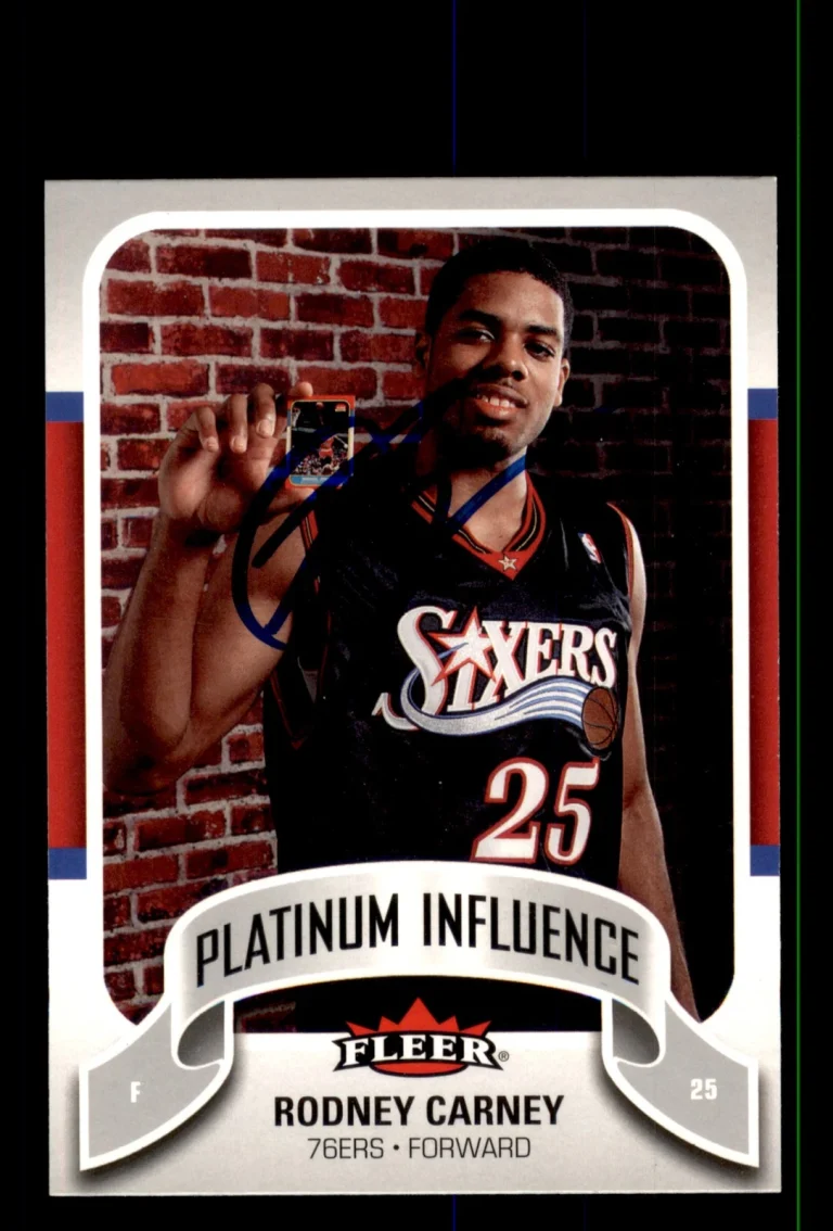 Signed Basketball Card Auto Rodney Carney 2006-07 Fleer #PI-RC 76ers
