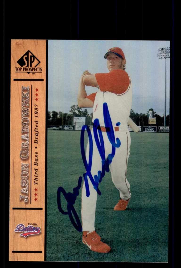 Signed Baseball Card Auto Jason Grabowski 2001 SP Top Prospects #24