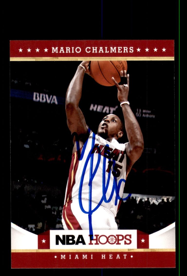 Signed Basketball Card Auto Mario Chalmers 2012-13 Hoops #159 Miami Heat