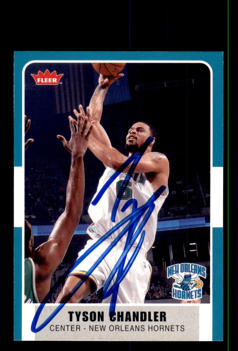 Signed Basketball Card Auto Tyson Chandler 2007-08 Fleer #134 Hornets
