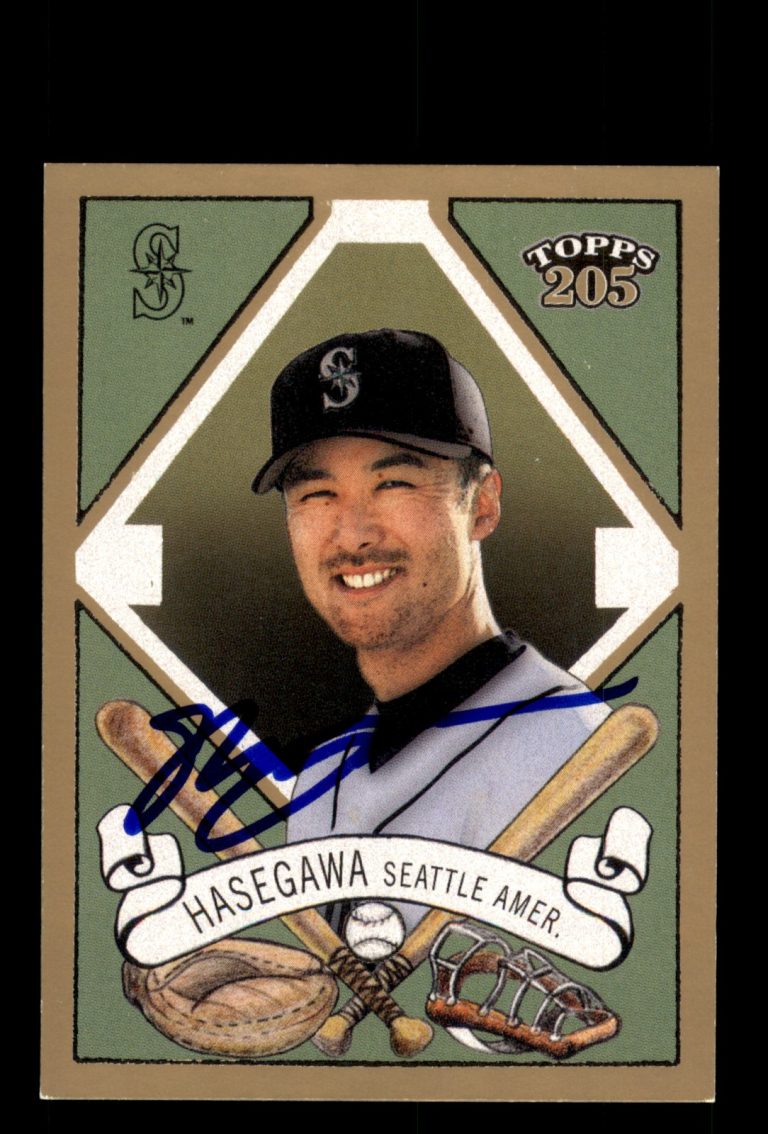 Signed Baseball Card Auto Shigetoshi Hasegawa 2003 Topps 205 #228 Mariners