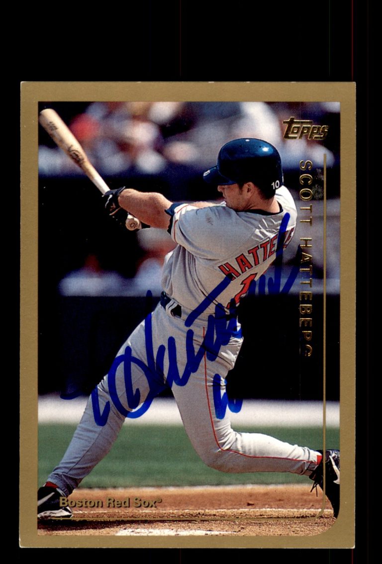 Signed Baseball Card Auto Scott Hatteberg 1999 Topps #12 Boston Red Sox