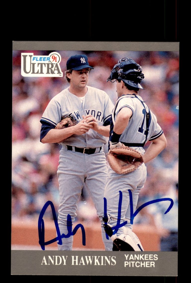 Signed Baseball Card Auto Andy Hawkins 1991 Ultra #234 New York Yankees