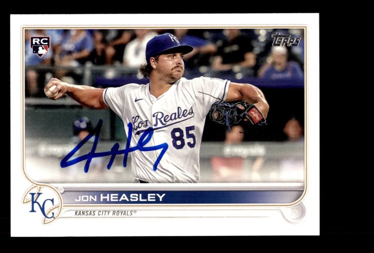 Signed Baseball Card Auto Jon Heasley 2022 Topps #430 Kansas City Royals