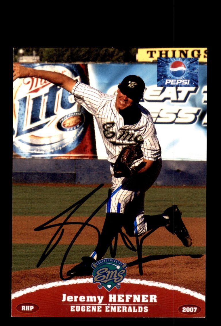 Signed Baseball Card Auto Jeremy Hefner 2007 Grandstand Eugene Emeralds