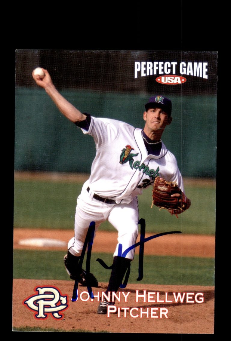 Signed Baseball Card Auto 2010 Perfect Game Cedar Rapids Kernels Johnny Hellweg
