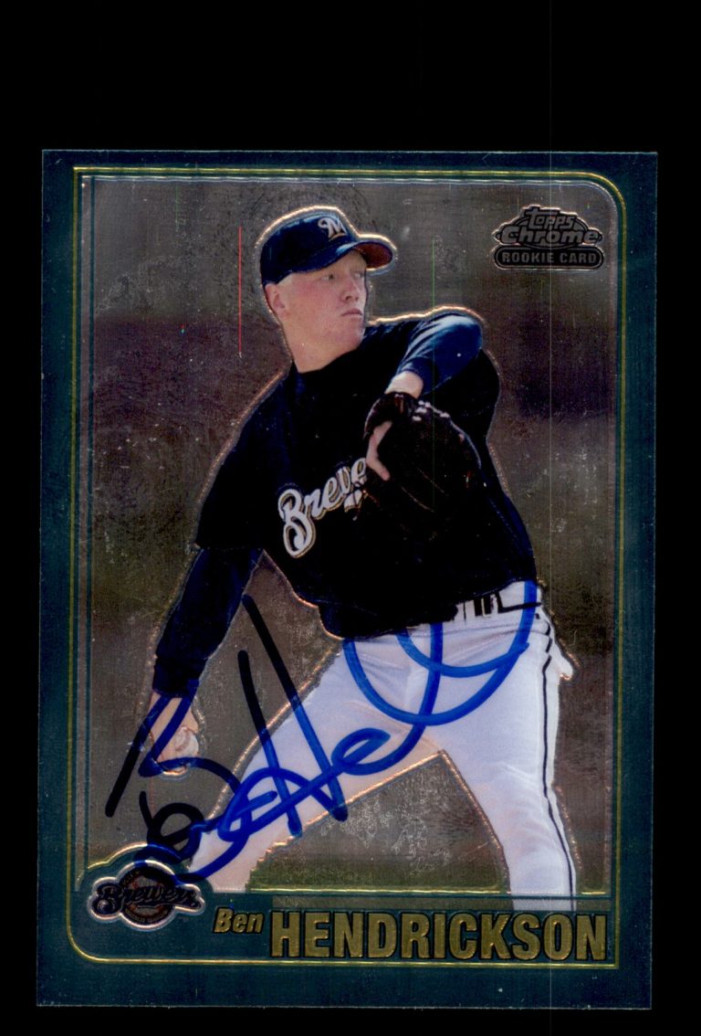 Signed Baseball Card Auto Ben Hendrickson 2001 Topps Chrome #T224 Brewers