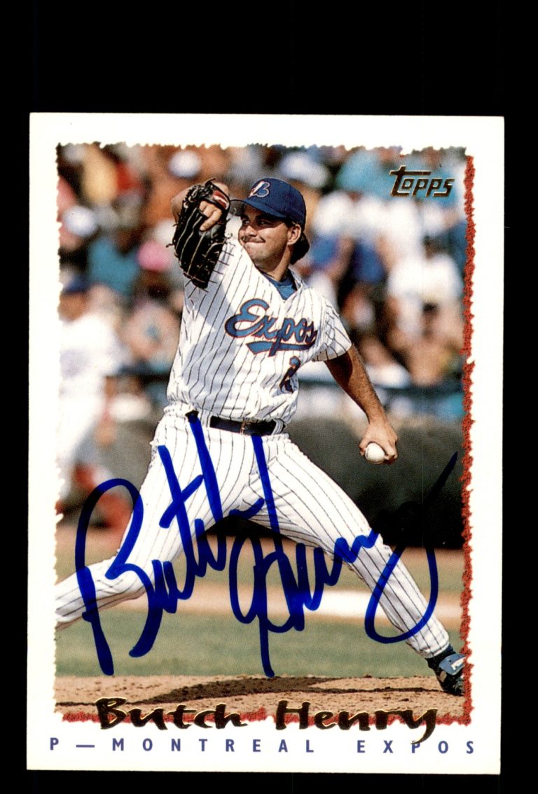 Signed Baseball Card Auto Butch Henry 1995 Topps #498 Montreal Expos