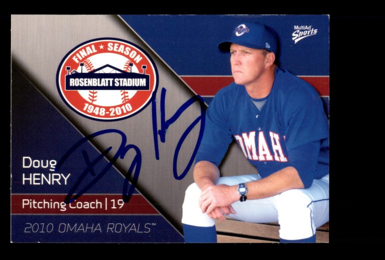 Signed Baseball Card Auto Doug Henry 2010 MultiAd Omaha Royals MILB