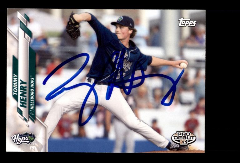 Signed Baseball Card Auto Tommy Henry 2020 Topps Pro Debut #PD-75 Hillsboro Hops