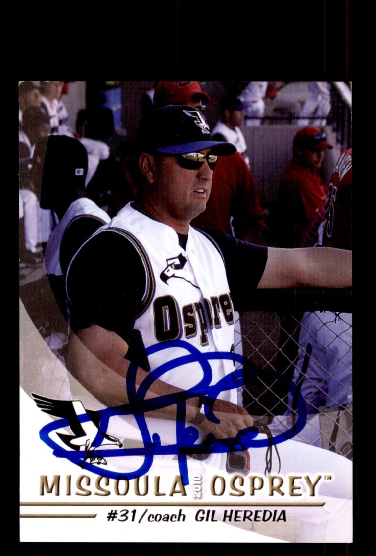 Signed Baseball Card Auto Gil Heredia 2010 Grandstand Missoula Osprey