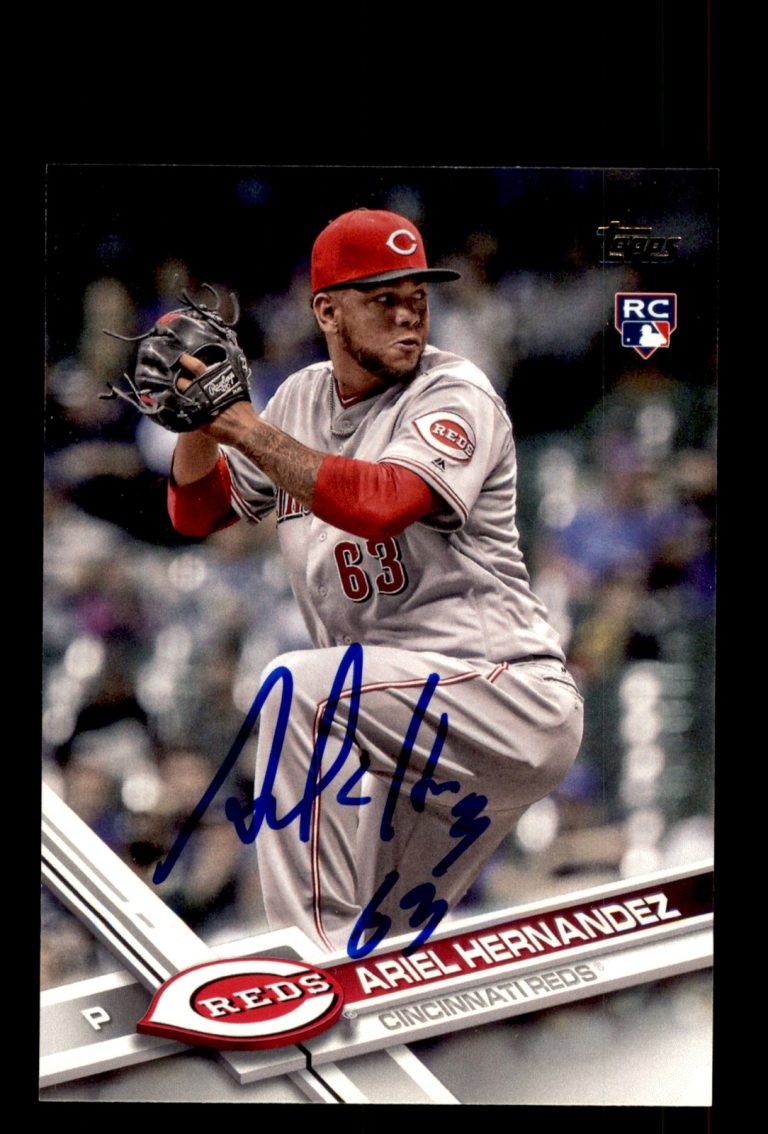 Signed Baseball Card Auto Ariel Hernandez 2017 Topps Update #US48 Reds