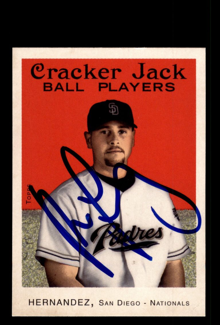 Signed Baseball Card Auto Ramon Hernandez 2004 Topps Cracker Jack #34 Padres