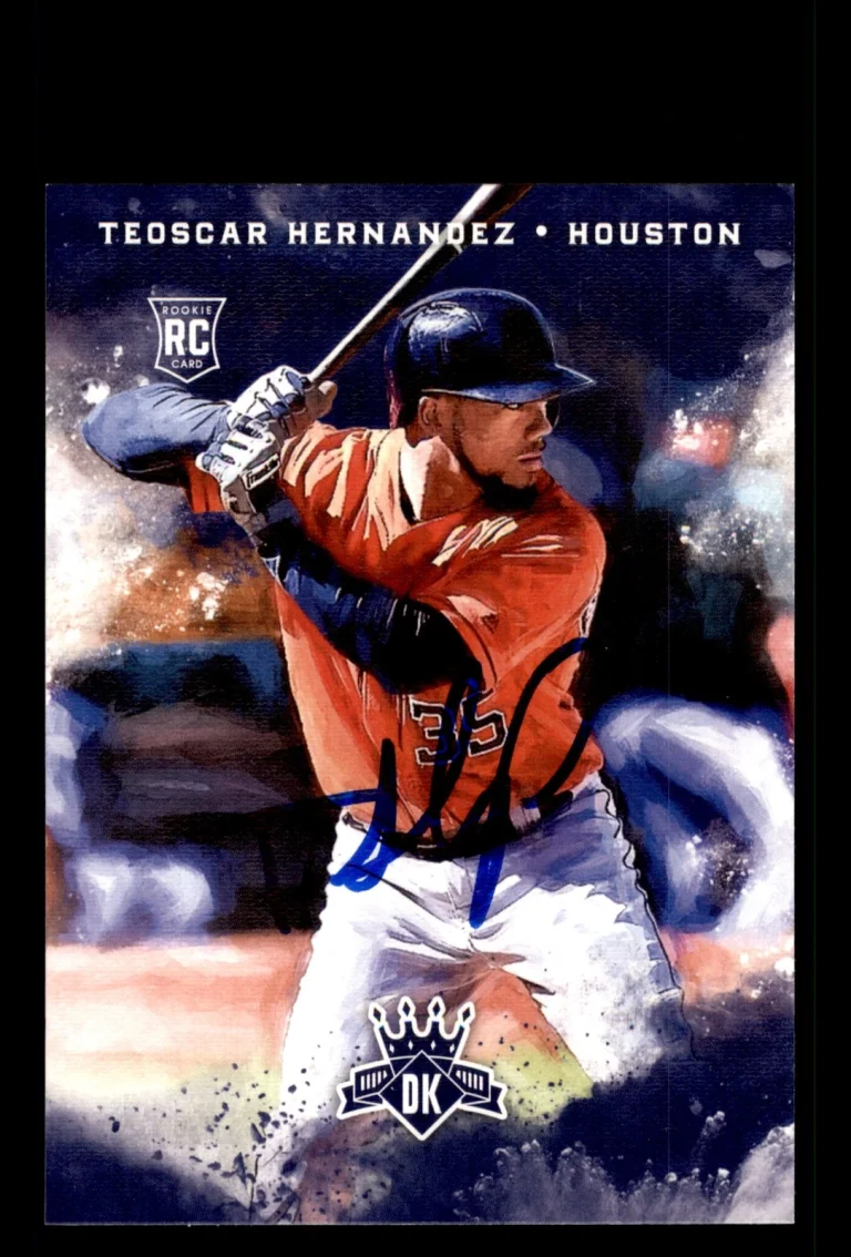 Signed Baseball Card Auto Teoscar Hernandez 2017 Panini Diamond Kings #157 RC