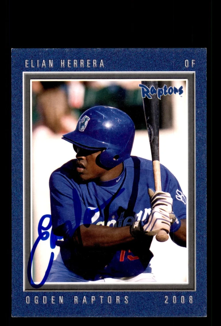 Signed Baseball Card Auto Elian Herrera 2008 Grandstand Ogden Raptors