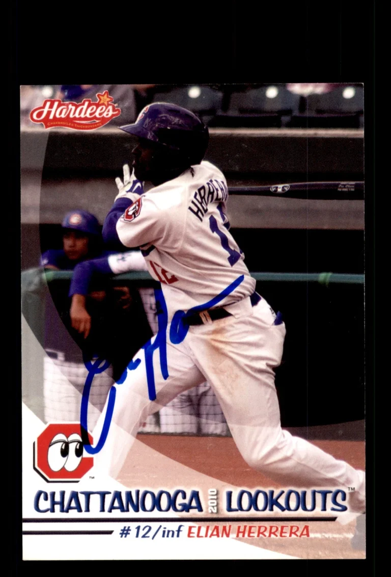 Signed Baseball Card Auto Elian Herrera 2010 Grandstand Chattanooga Lookouts