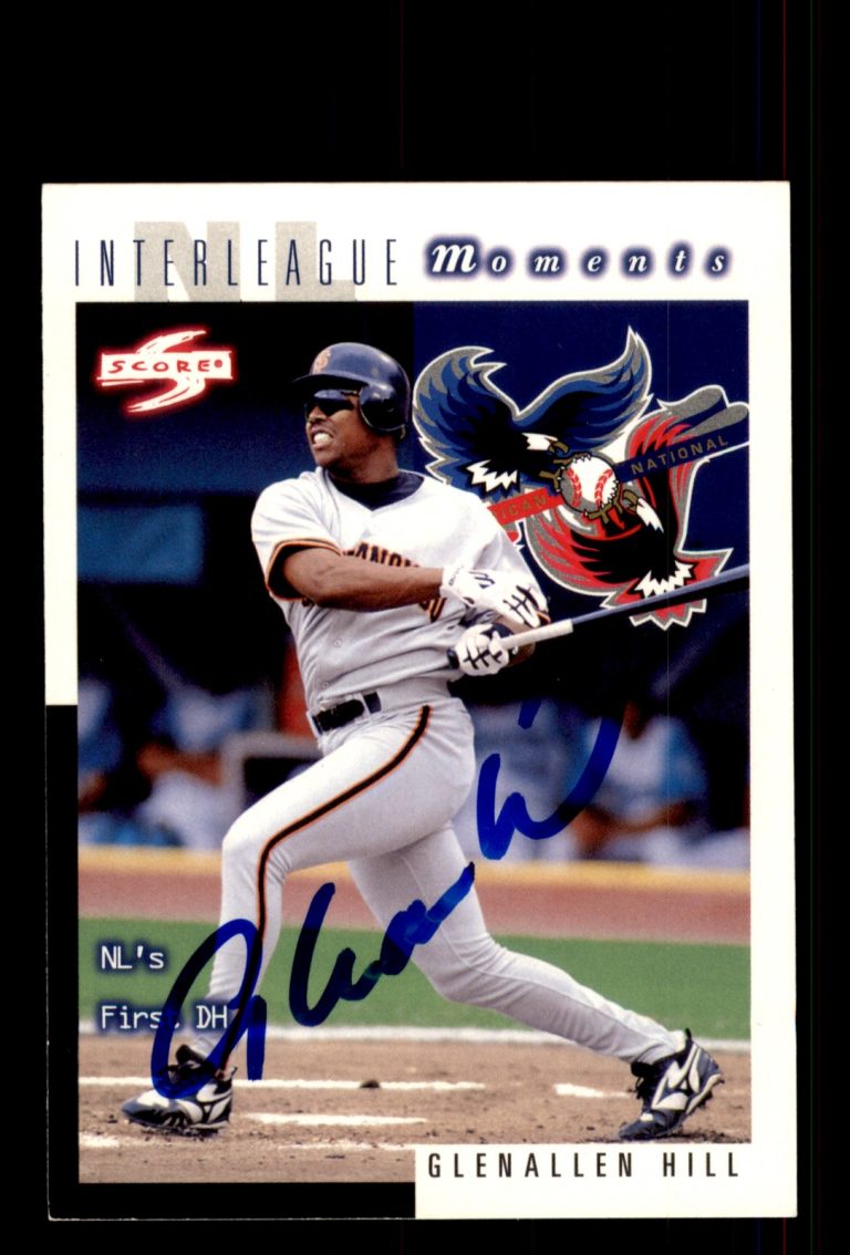 Signed Baseball Card Auto Glenallen Hill 1998 Score #255 San Francisco Giants