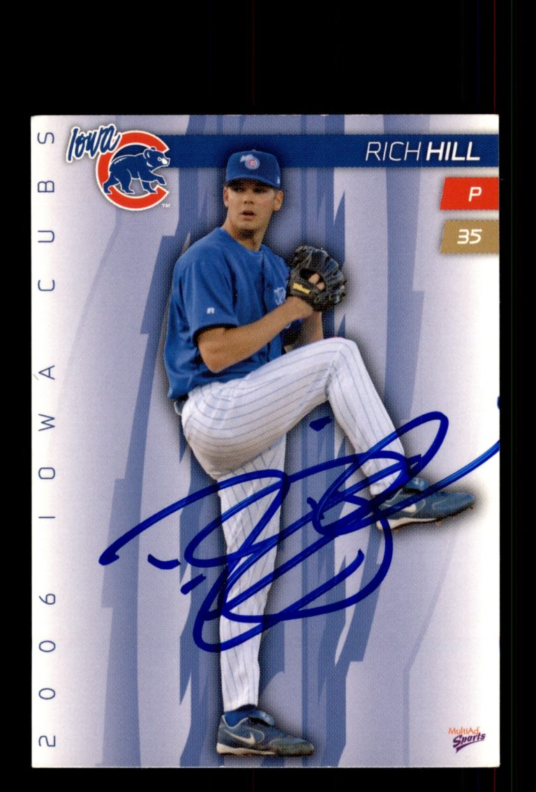 Signed Baseball Card Auto Rich Hill 2006 MultiAd Iowa Cubs MILB